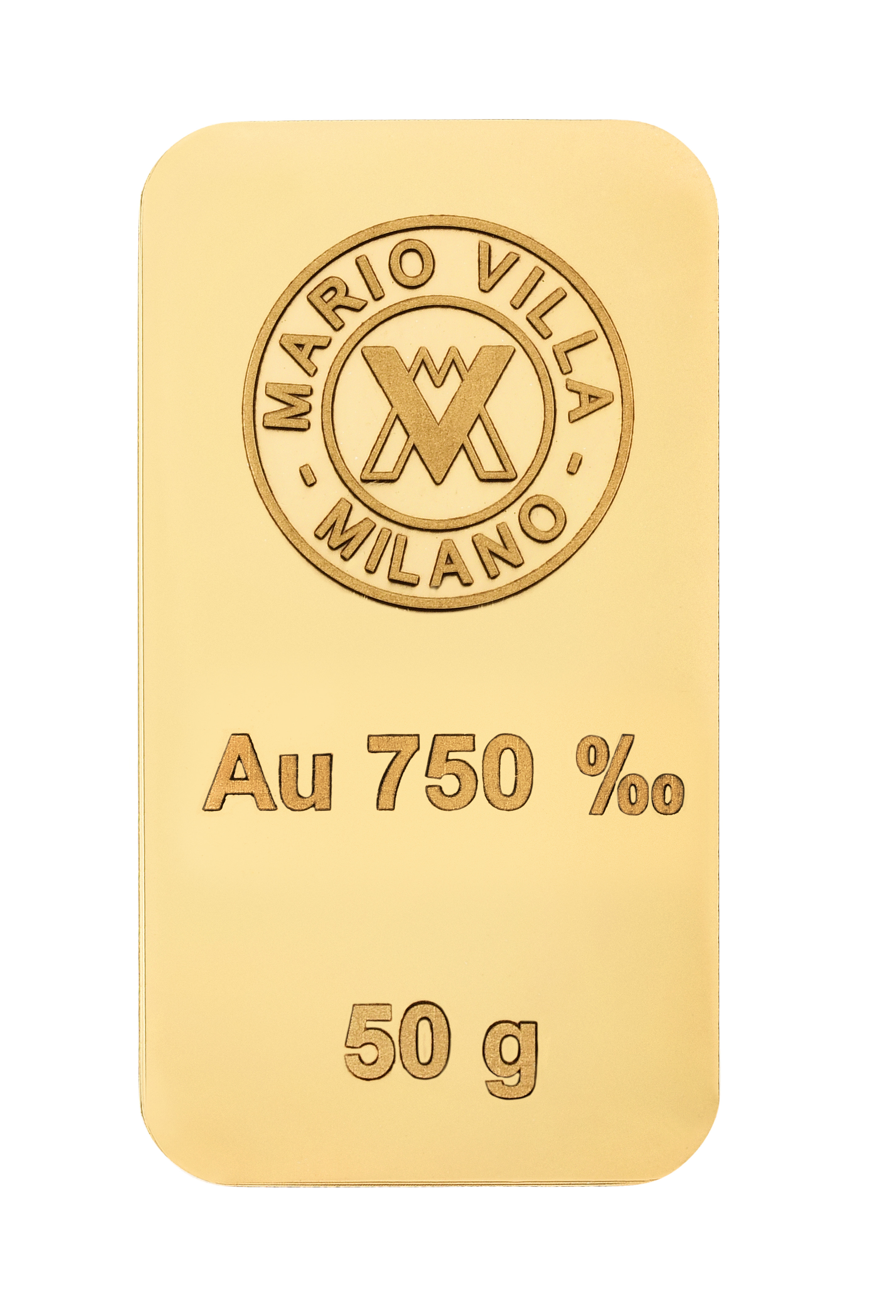 Lingotto in Oro giallo 750/1000 coniato da 50g Lingotti Oro 750